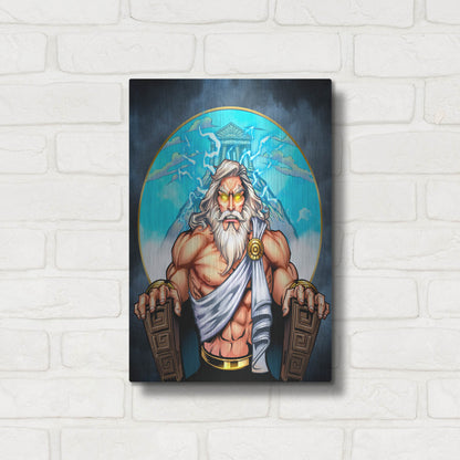 Luxe Metal Art 'Zeus On Throne' by Flyland Designs, Metal Wall Art,12x16