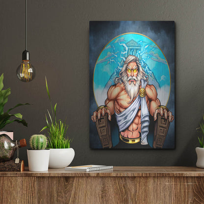Luxe Metal Art 'Zeus On Throne' by Flyland Designs, Metal Wall Art,12x16
