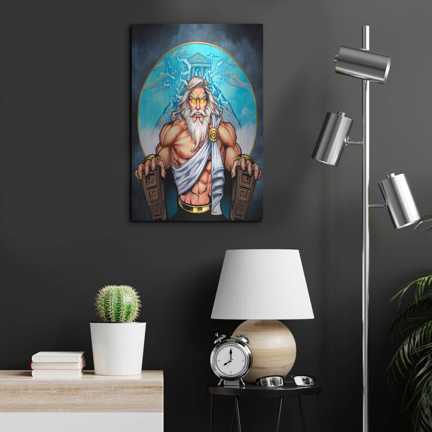 Luxe Metal Art 'Zeus On Throne' by Flyland Designs, Metal Wall Art,16x24