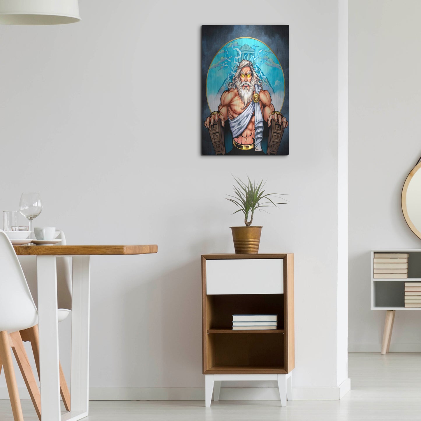 Luxe Metal Art 'Zeus On Throne' by Flyland Designs, Metal Wall Art,16x24