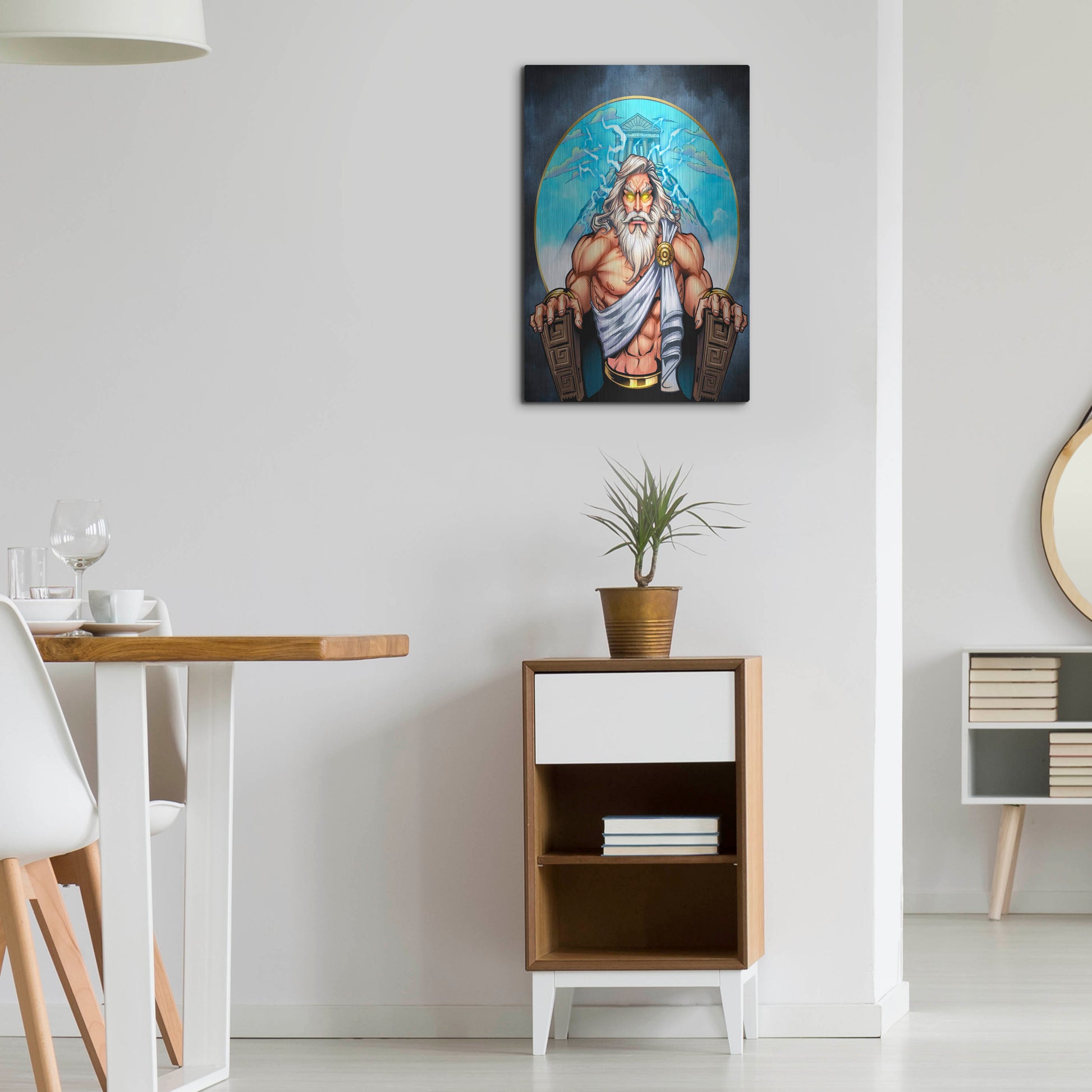 Luxe Metal Art 'Zeus On Throne' by Flyland Designs, Metal Wall Art,16x24
