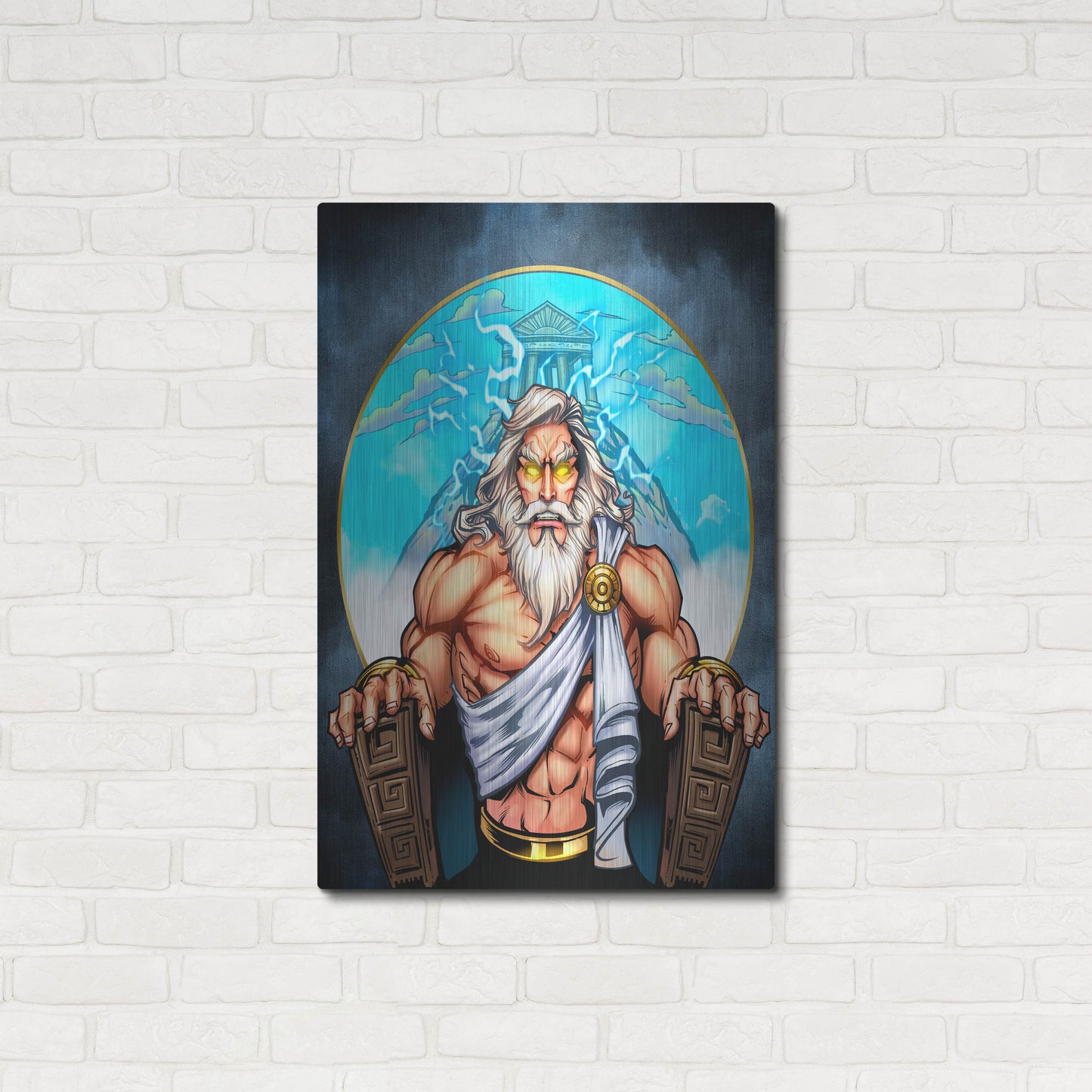 Luxe Metal Art 'Zeus On Throne' by Flyland Designs, Metal Wall Art,24x36