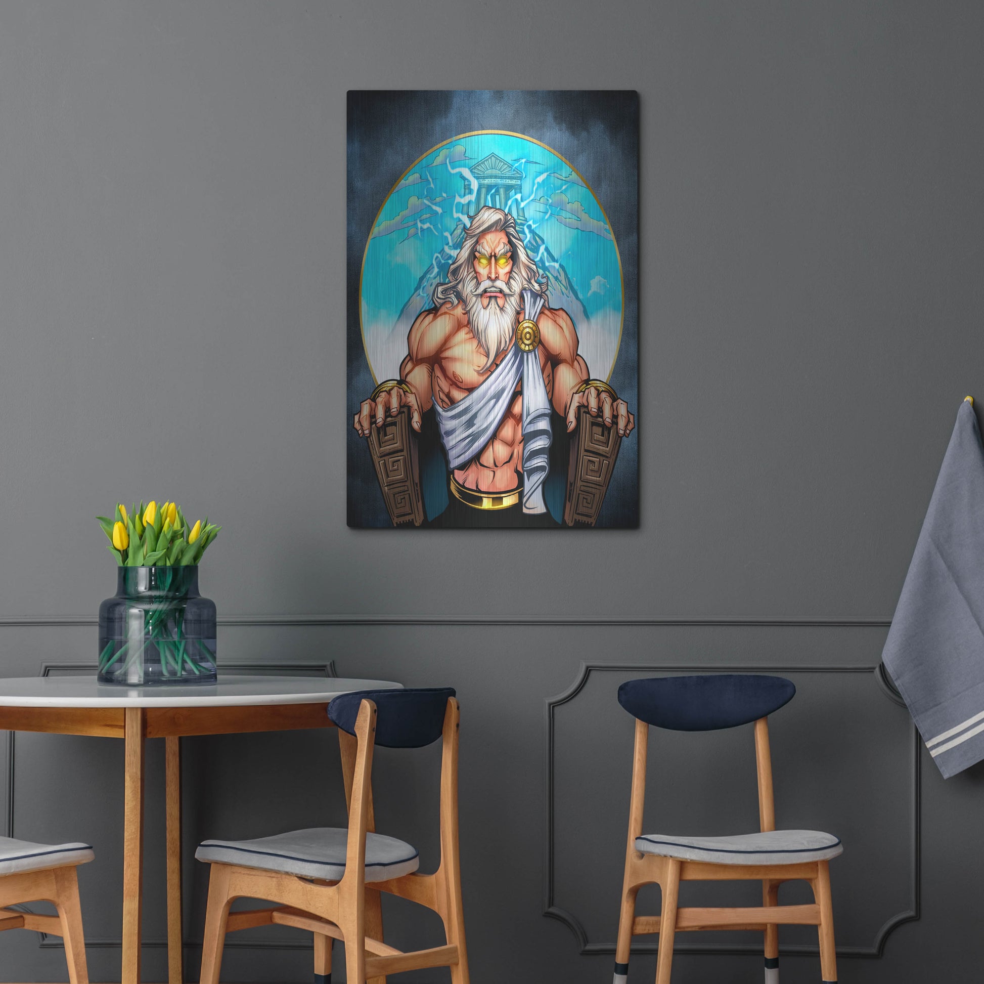 Luxe Metal Art 'Zeus On Throne' by Flyland Designs, Metal Wall Art,24x36
