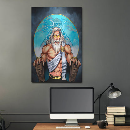 Luxe Metal Art 'Zeus On Throne' by Flyland Designs, Metal Wall Art,24x36