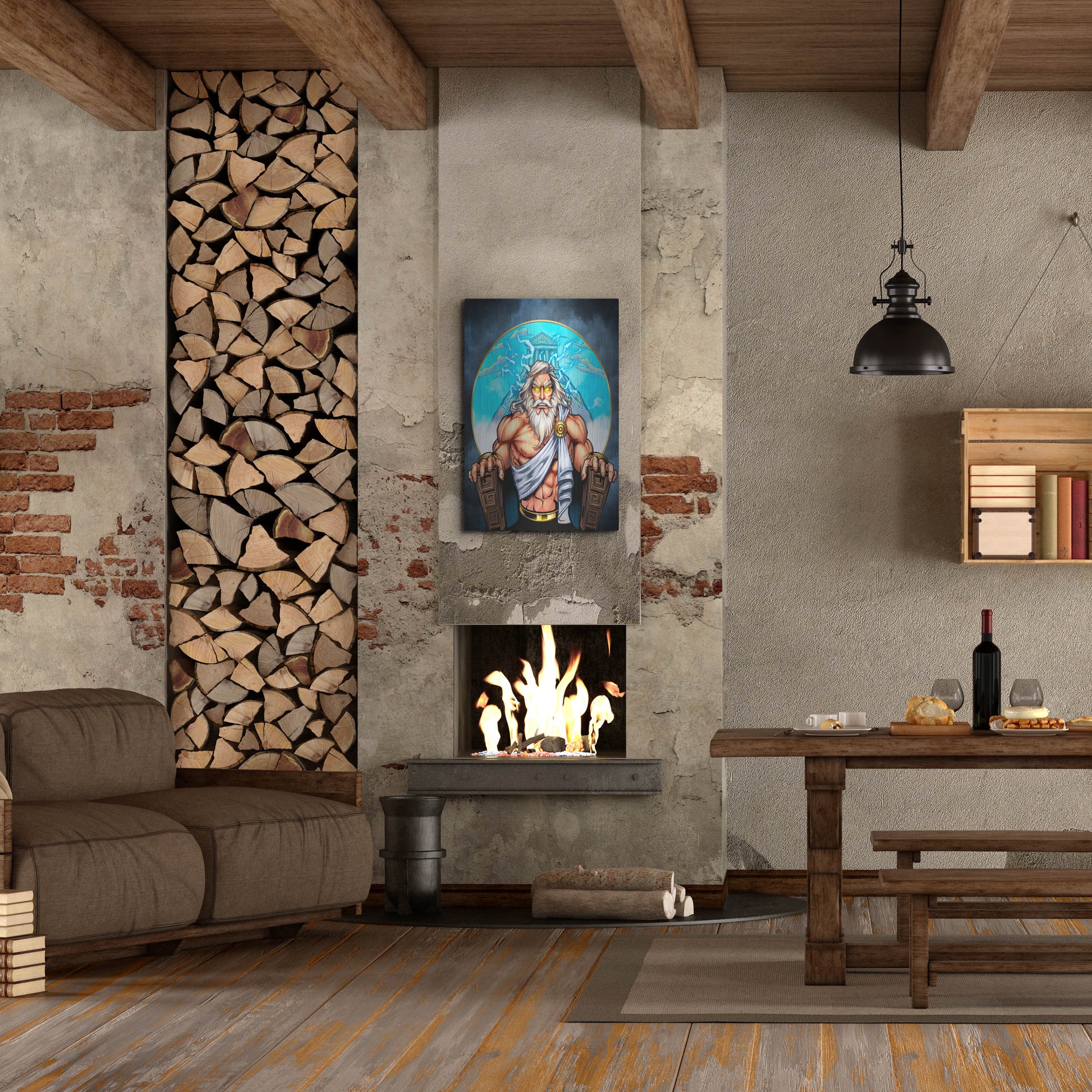 Luxe Metal Art 'Zeus On Throne' by Flyland Designs, Metal Wall Art,24x36