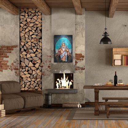 Luxe Metal Art 'Zeus On Throne' by Flyland Designs, Metal Wall Art,24x36