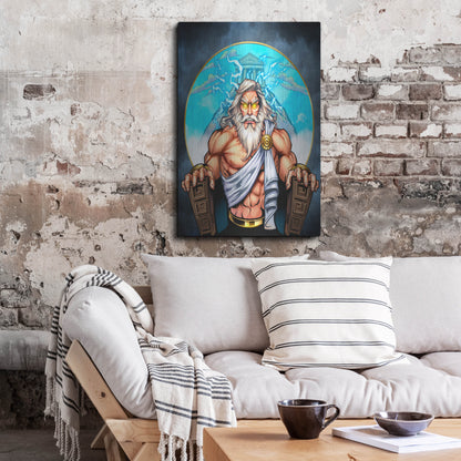 Luxe Metal Art 'Zeus On Throne' by Flyland Designs, Metal Wall Art,24x36