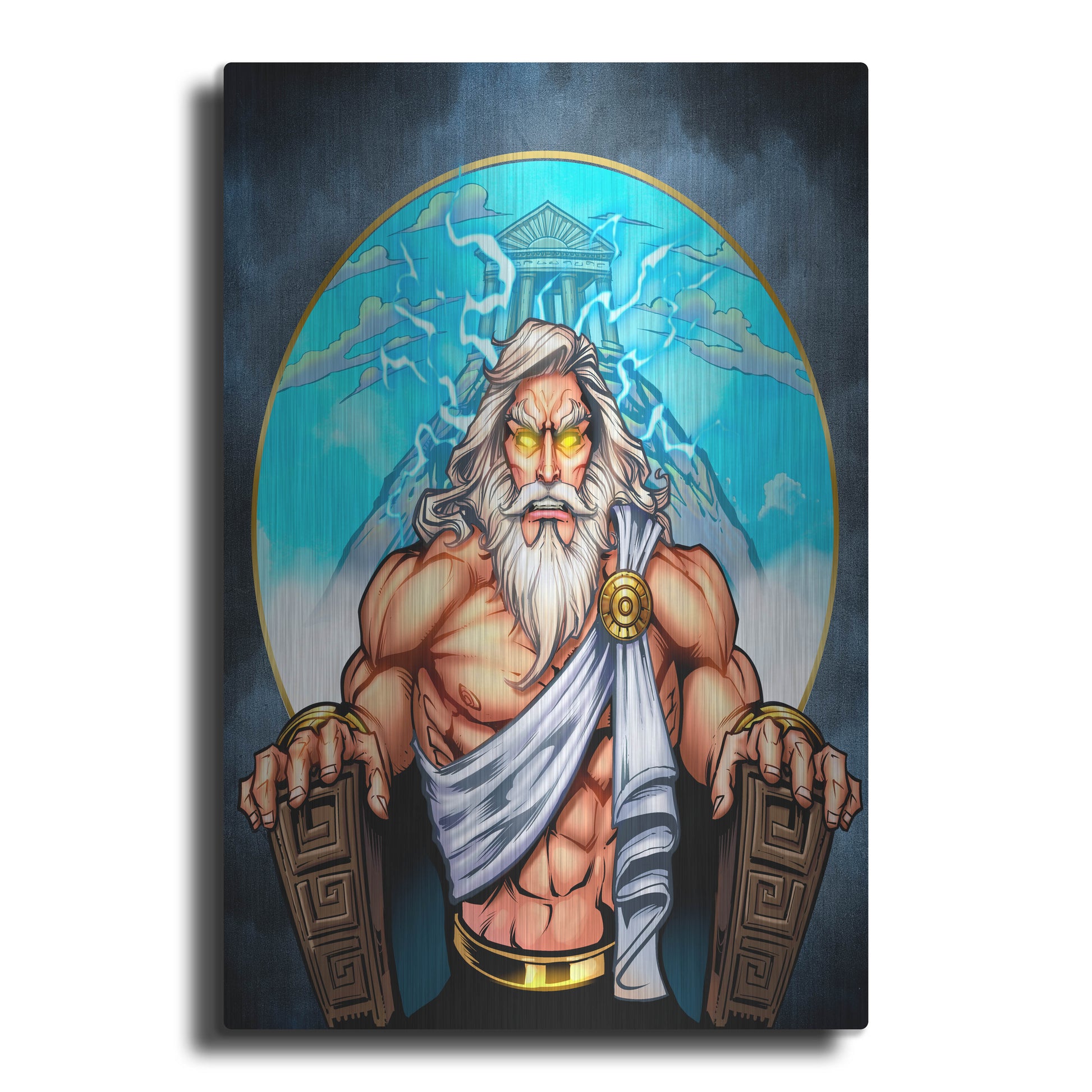 Luxe Metal Art 'Zeus On Throne' by Flyland Designs, Metal Wall Art