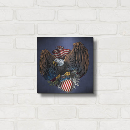 Luxe Metal Art 'Army Eagle Decal' by Flyland Designs, Metal Wall Art,12x12