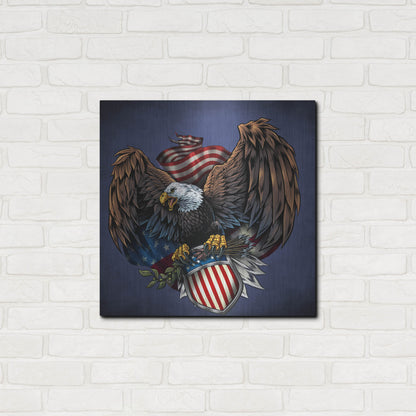 Luxe Metal Art 'Army Eagle Decal' by Flyland Designs, Metal Wall Art,24x24
