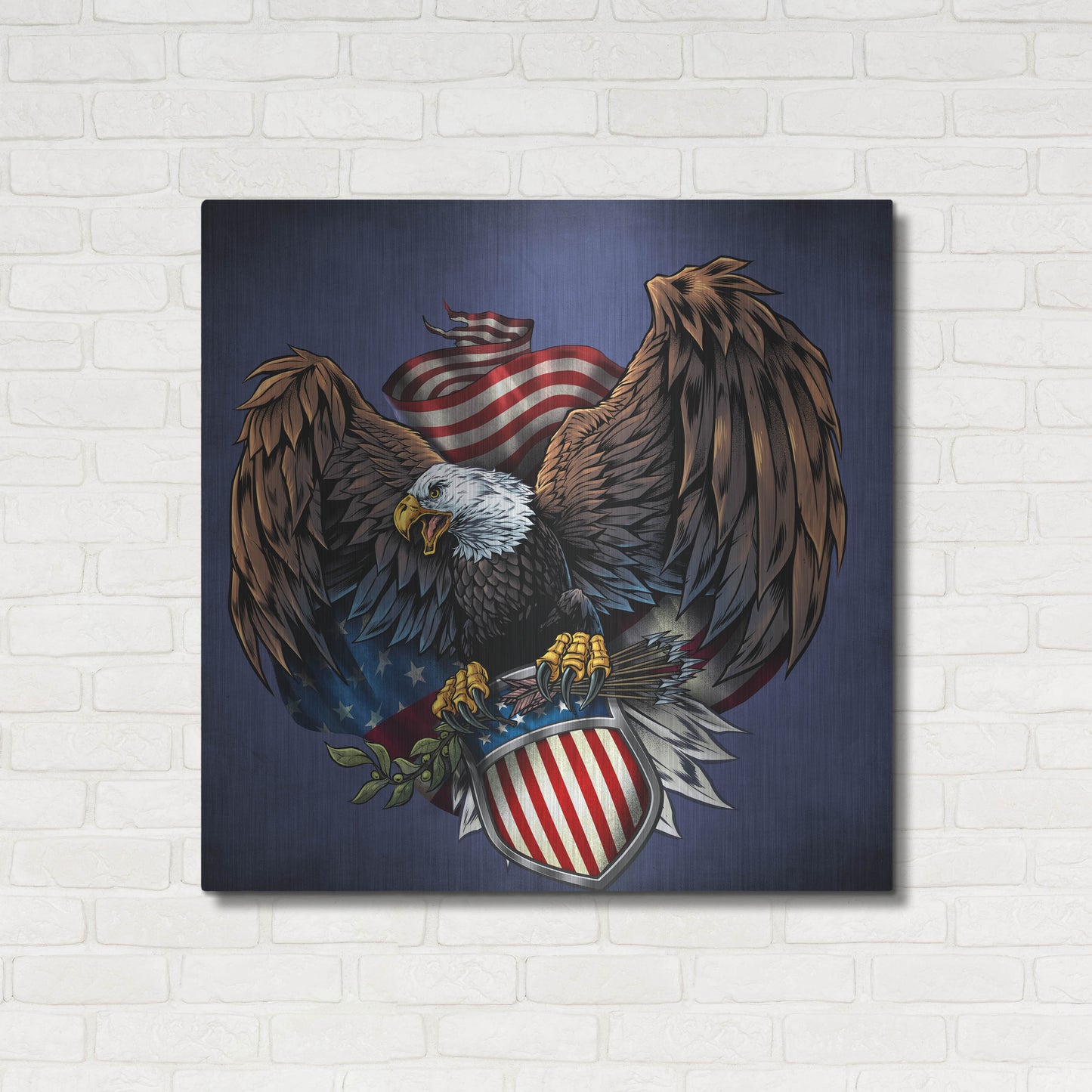 Luxe Metal Art 'Army Eagle Decal' by Flyland Designs, Metal Wall Art,36x36