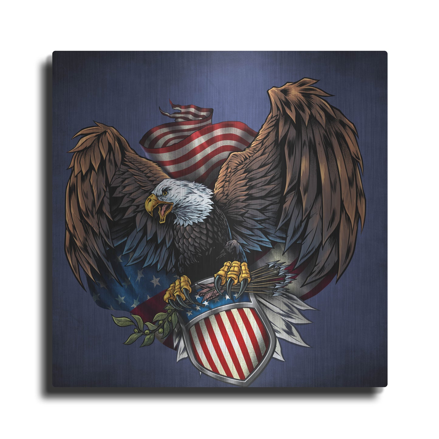 Luxe Metal Art 'Army Eagle Decal' by Flyland Designs, Metal Wall Art