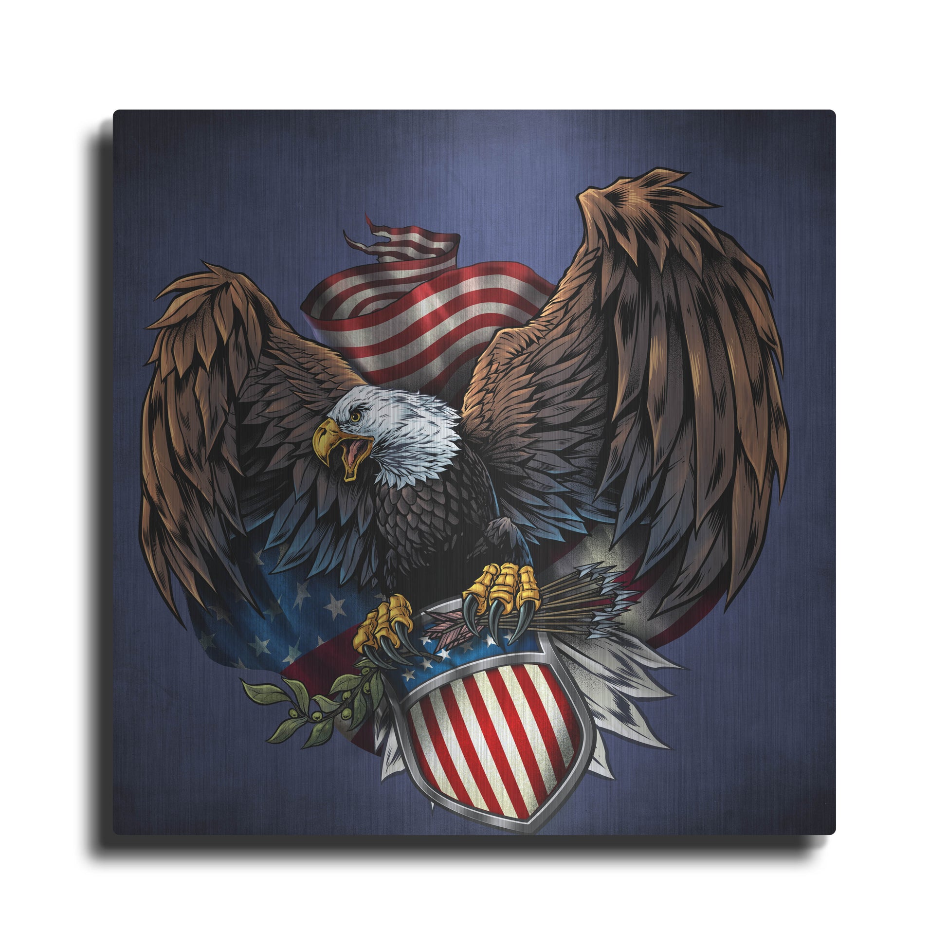 Luxe Metal Art 'Army Eagle Decal' by Flyland Designs, Metal Wall Art