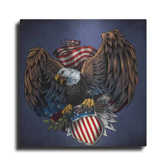 Luxe Metal Art 'Army Eagle Decal' by Flyland Designs, Metal Wall Art