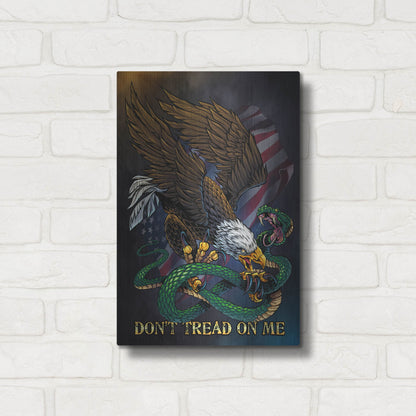 Luxe Metal Art 'Don't Tread On Me Eagle and Snake' by Flyland Designs, Metal Wall Art,12x16