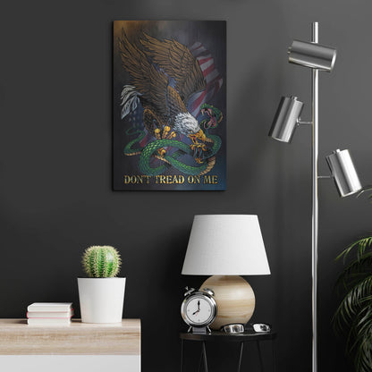 Luxe Metal Art 'Don't Tread On Me Eagle and Snake' by Flyland Designs, Metal Wall Art,16x24