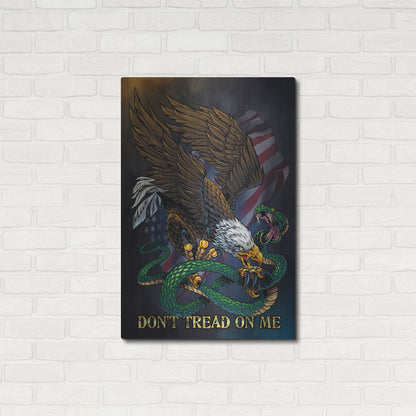 Luxe Metal Art 'Don't Tread On Me Eagle and Snake' by Flyland Designs, Metal Wall Art,24x36