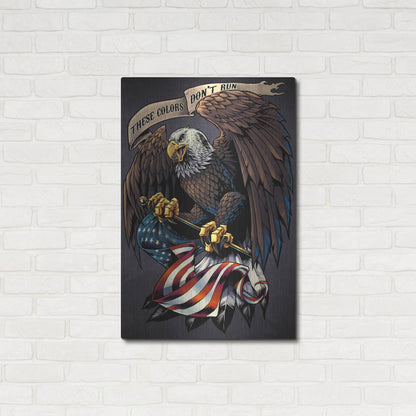 Luxe Metal Art 'Eagle Holding Flag' by Flyland Designs, Metal Wall Art,24x36
