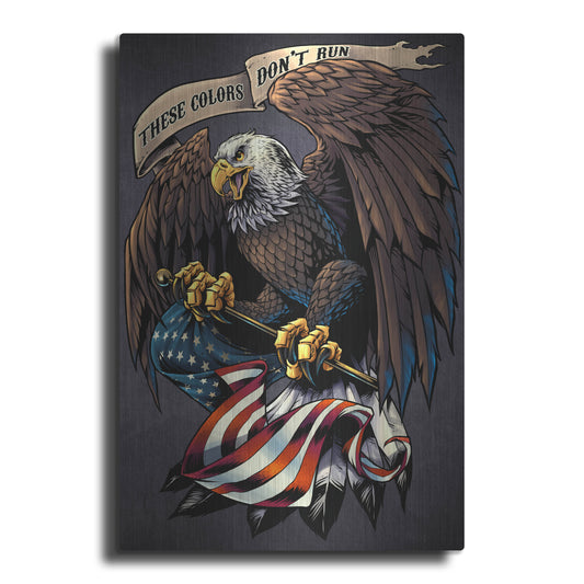 Luxe Metal Art 'Eagle Holding Flag' by Flyland Designs, Metal Wall Art