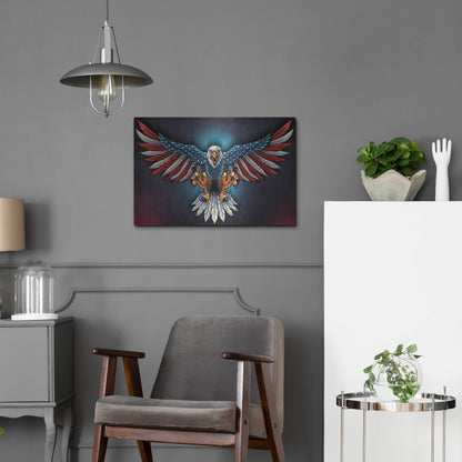 Luxe Metal Art 'Eagle With US Flag Wings Spread' by Flyland Designs, Metal Wall Art,24x16
