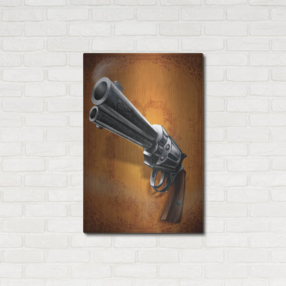 Luxe Metal Art 'Gunslinger - Single Gun 01' by Flyland Designs, Metal Wall Art,24x36