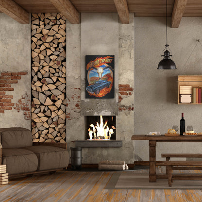 Luxe Metal Art 'Hot Rod Steer Skull Illustration' by Flyland Designs, Metal Wall Art,24x36