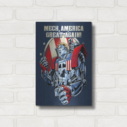 Luxe Metal Art 'Mecha Trump Amazon' by Flyland Designs, Metal Wall Art,12x16