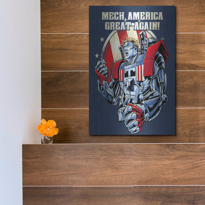 Luxe Metal Art 'Mecha Trump Amazon' by Flyland Designs, Metal Wall Art,12x16