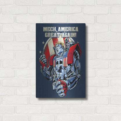 Luxe Metal Art 'Mecha Trump Amazon' by Flyland Designs, Metal Wall Art,16x24
