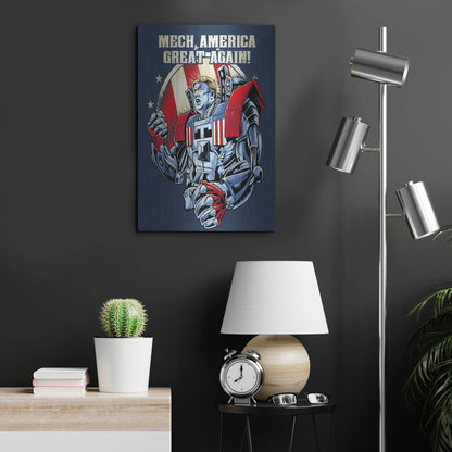 Luxe Metal Art 'Mecha Trump Amazon' by Flyland Designs, Metal Wall Art,16x24