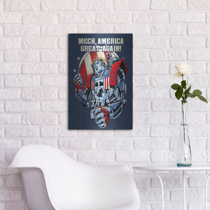 Luxe Metal Art 'Mecha Trump Amazon' by Flyland Designs, Metal Wall Art,16x24