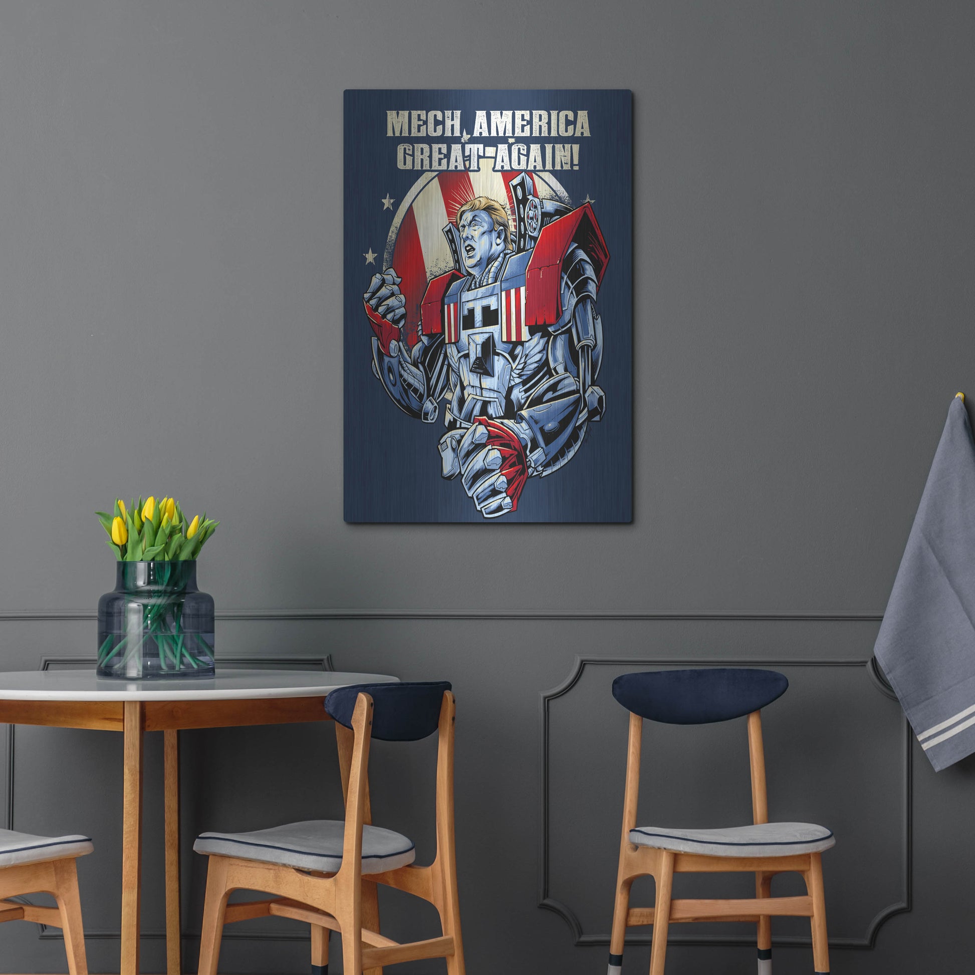 Luxe Metal Art 'Mecha Trump Amazon' by Flyland Designs, Metal Wall Art,24x36