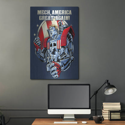 Luxe Metal Art 'Mecha Trump Amazon' by Flyland Designs, Metal Wall Art,24x36