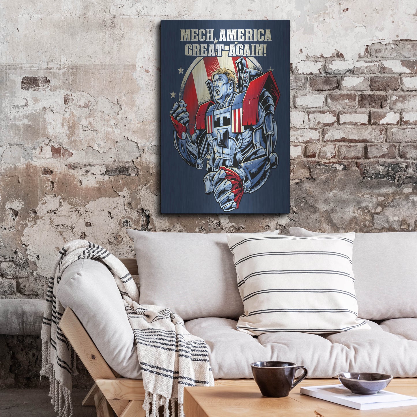 Luxe Metal Art 'Mecha Trump Amazon' by Flyland Designs, Metal Wall Art,24x36