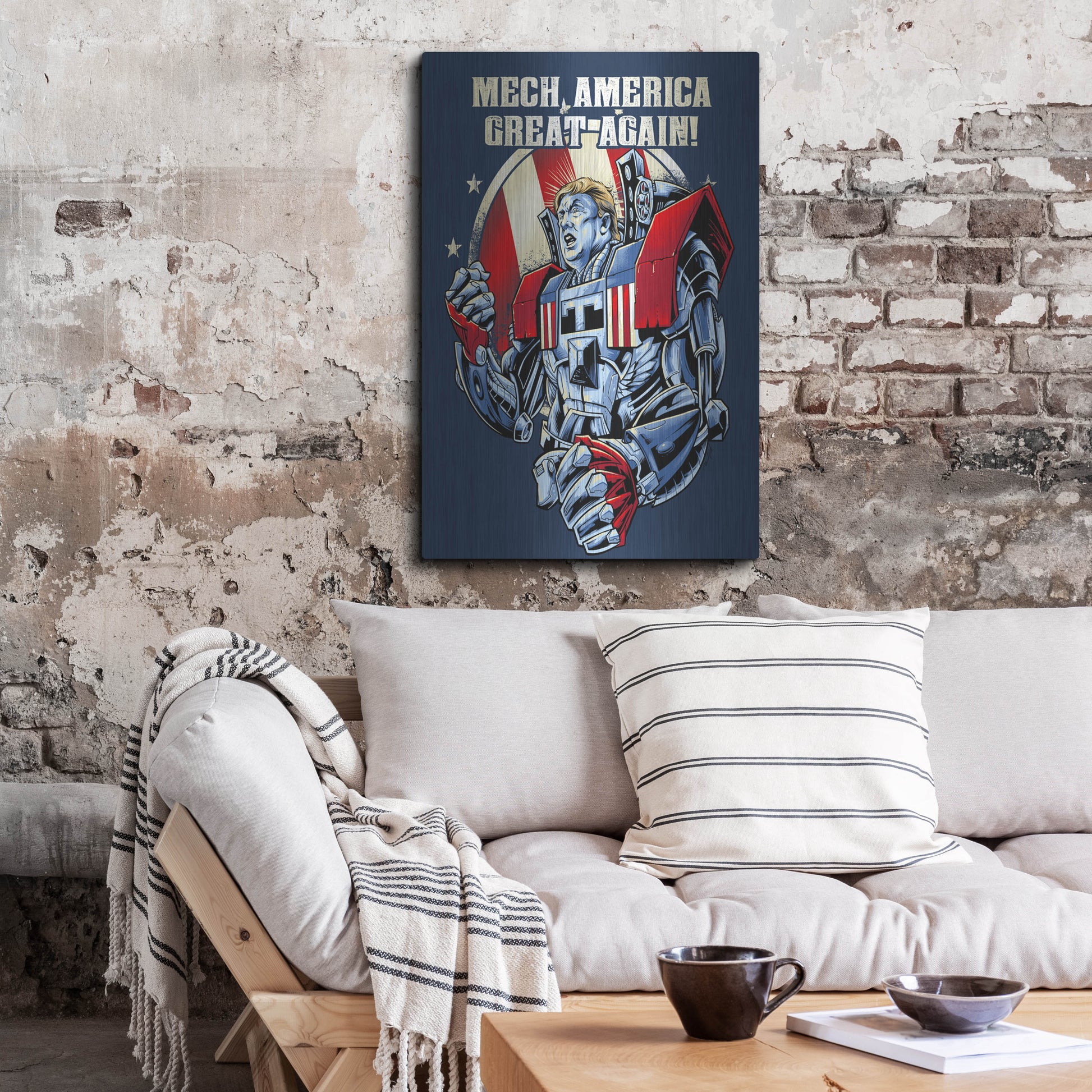 Luxe Metal Art 'Mecha Trump Amazon' by Flyland Designs, Metal Wall Art,24x36