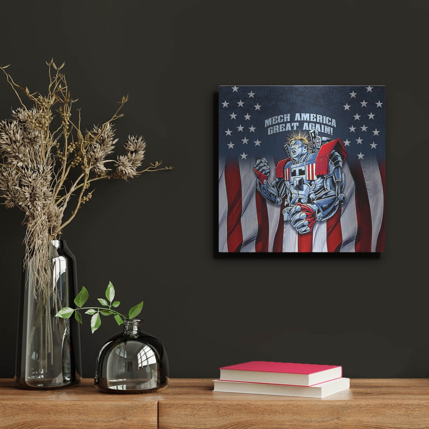 Luxe Metal Art 'Mecha Trump Rageon' by Flyland Designs, Metal Wall Art,12x12