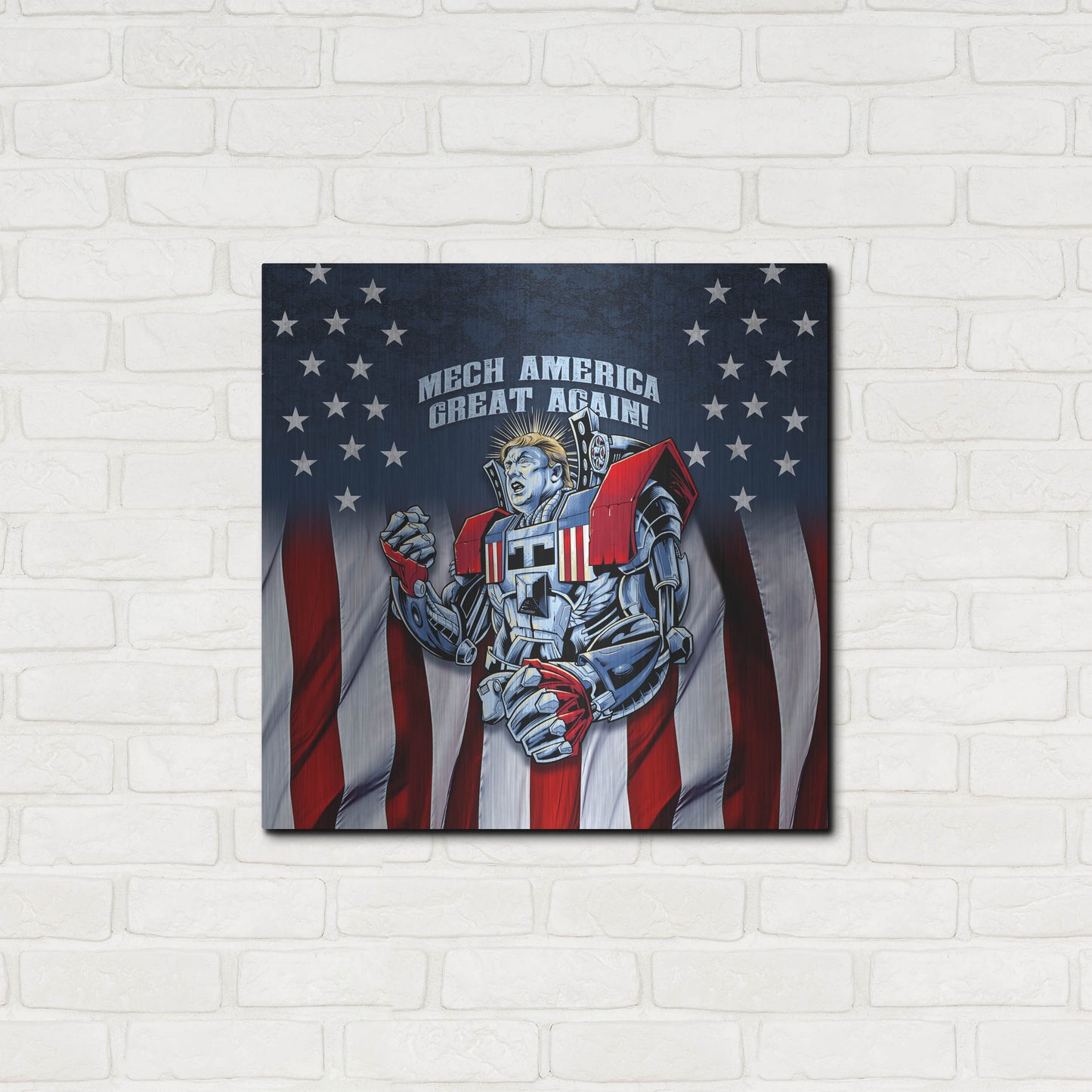Luxe Metal Art 'Mecha Trump Rageon' by Flyland Designs, Metal Wall Art,24x24
