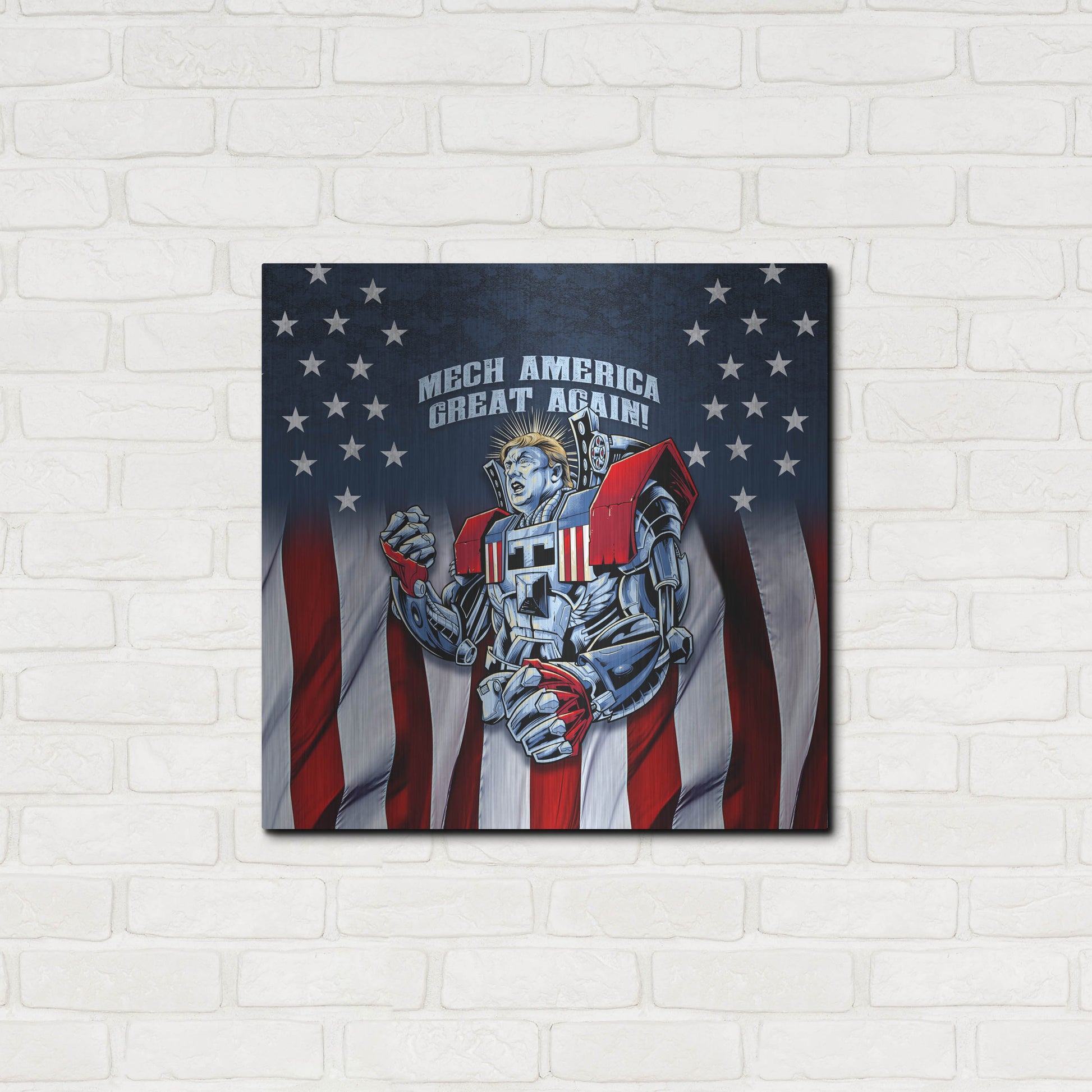 Luxe Metal Art 'Mecha Trump Rageon' by Flyland Designs, Metal Wall Art,24x24
