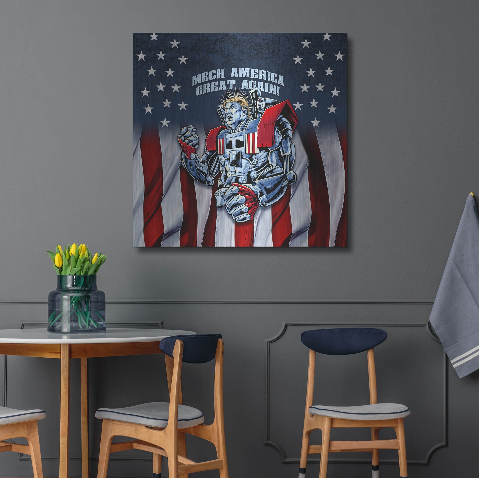 Luxe Metal Art 'Mecha Trump Rageon' by Flyland Designs, Metal Wall Art,36x36