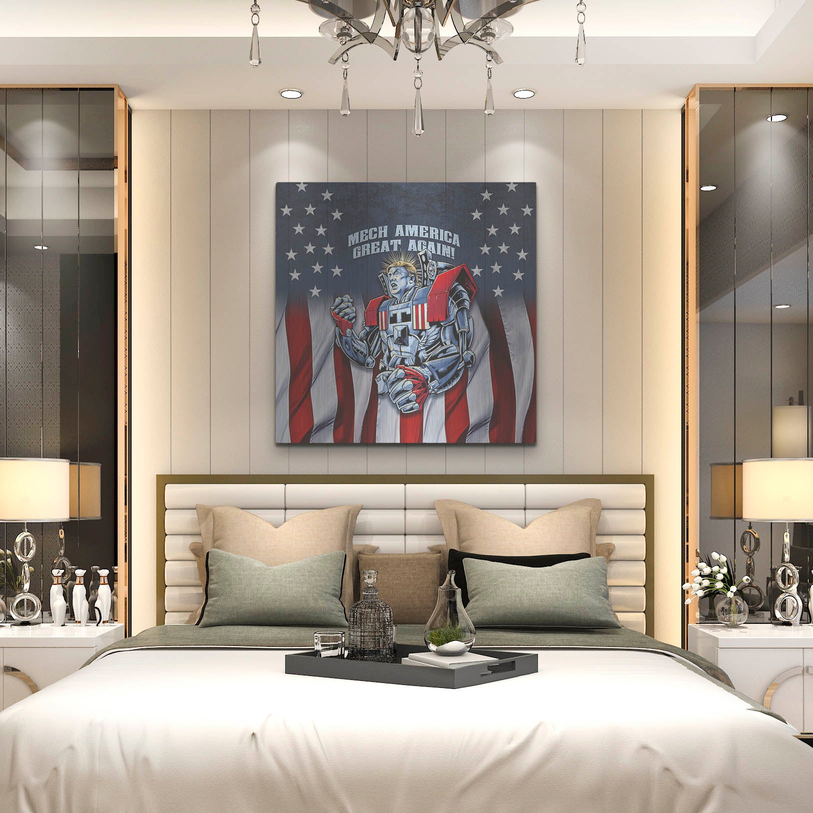 Luxe Metal Art 'Mecha Trump Rageon' by Flyland Designs, Metal Wall Art,36x36