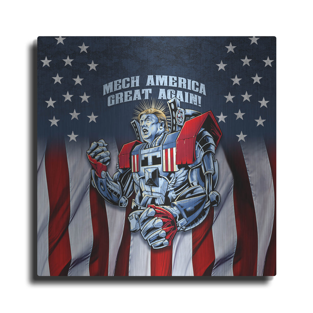 Luxe Metal Art 'Mecha Trump Rageon' by Flyland Designs, Metal Wall Art