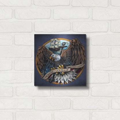 Luxe Metal Art 'Navy Eagle Decal' by Flyland Designs, Metal Wall Art,12x12