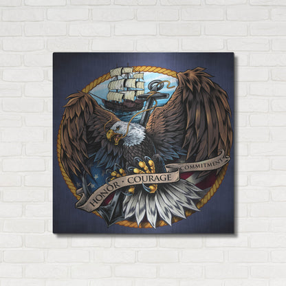 Luxe Metal Art 'Navy Eagle Decal' by Flyland Designs, Metal Wall Art,36x36