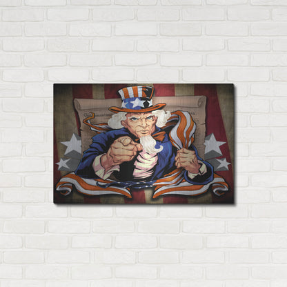 Luxe Metal Art 'Uncle Sam Patriot Character' by Flyland Designs, Metal Wall Art,36x24