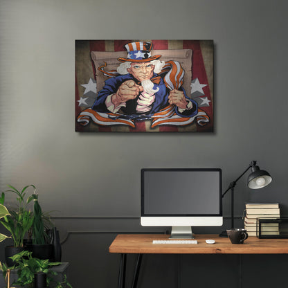 Luxe Metal Art 'Uncle Sam Patriot Character' by Flyland Designs, Metal Wall Art,36x24