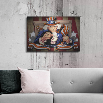 Luxe Metal Art 'Uncle Sam Patriot Character' by Flyland Designs, Metal Wall Art,36x24
