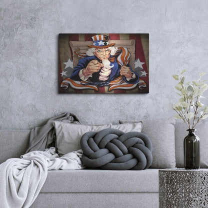 Luxe Metal Art 'Uncle Sam Patriot Character' by Flyland Designs, Metal Wall Art,36x24