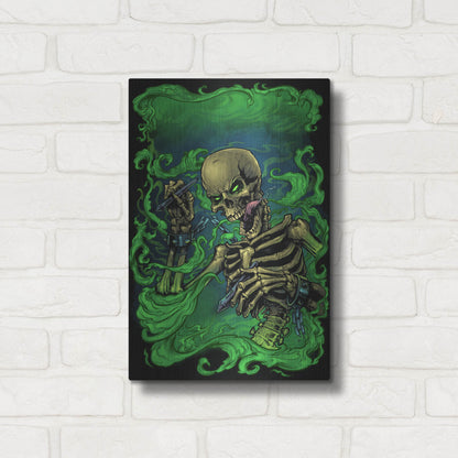 Luxe Metal Art 'Airbrush Skeleton' by Flyland Designs, Metal Wall Art,12x16