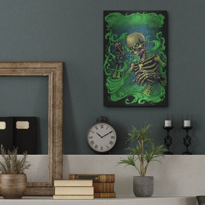 Luxe Metal Art 'Airbrush Skeleton' by Flyland Designs, Metal Wall Art,12x16