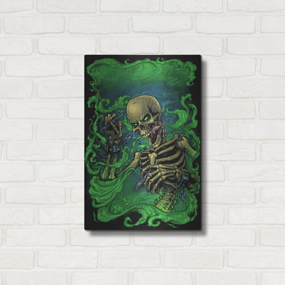 Luxe Metal Art 'Airbrush Skeleton' by Flyland Designs, Metal Wall Art,16x24